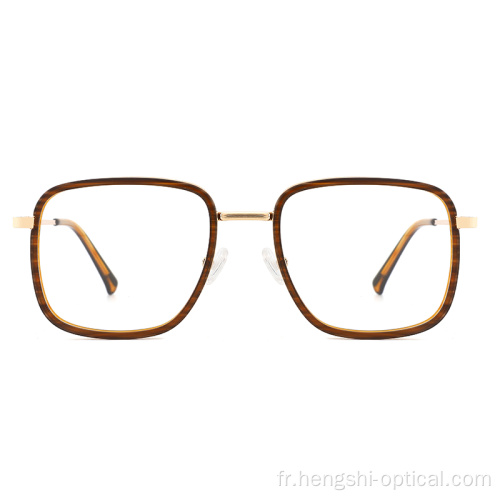 Cadre de lunettes de stock Fashion Acetate Metal Eyeglasse de lecture des lunettes de lecture